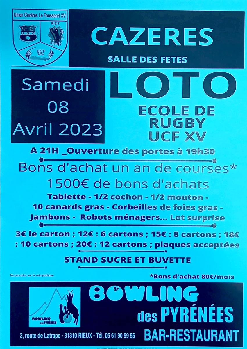 Loto du Rugby UCF XV à Cazères